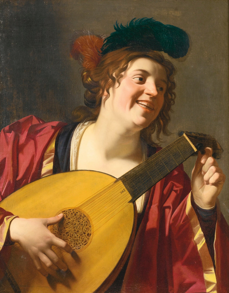 Kvinne som spiller lut - Gerrit van Honthorst