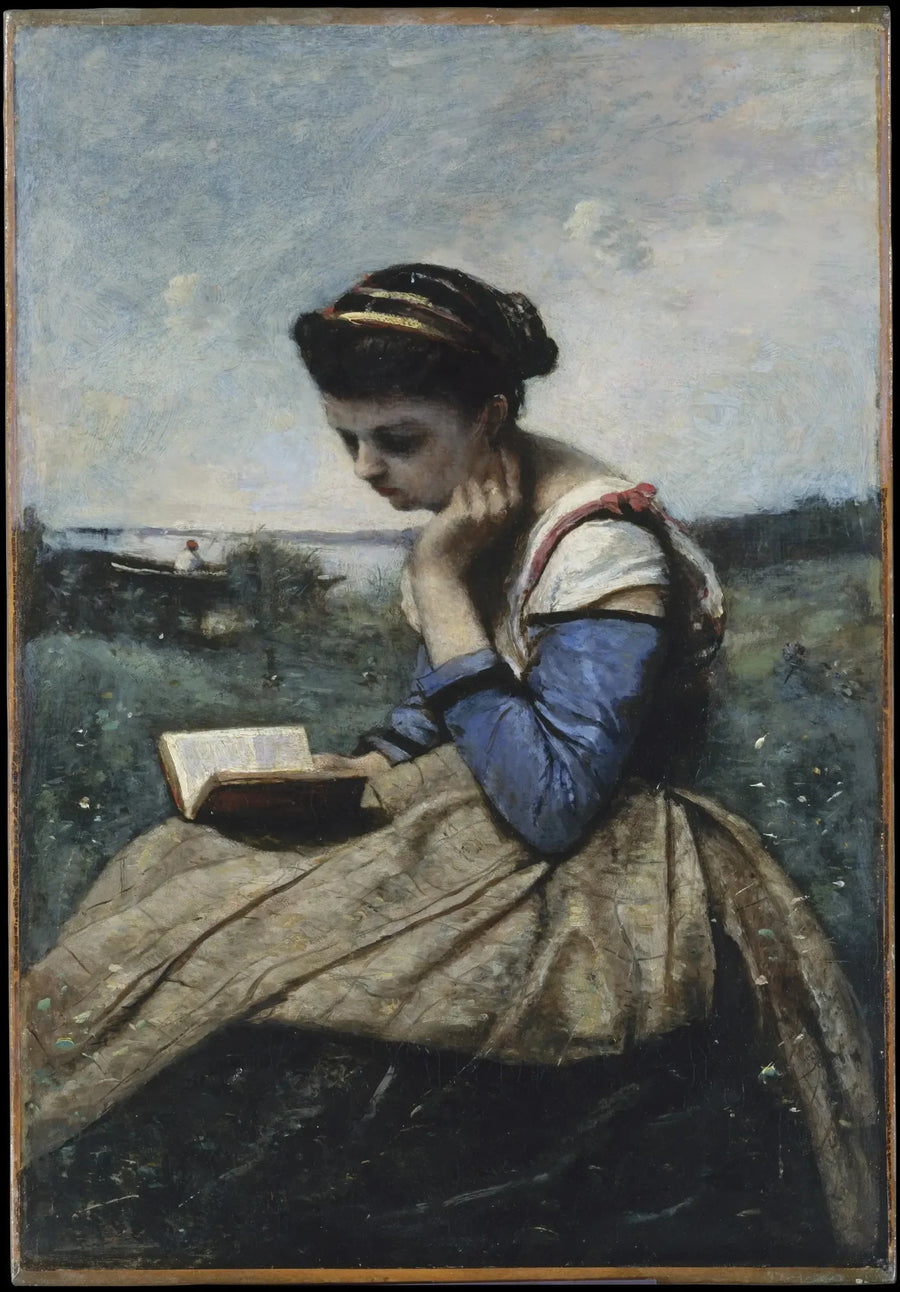Kvinne som leser - Jean-Baptiste Camille Corot