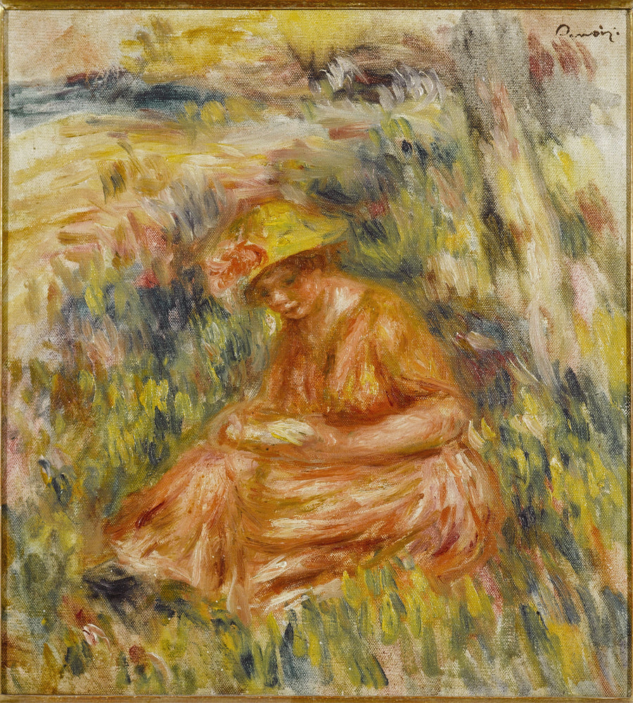 Kvinne som leser i et landskap - Pierre-Auguste Renoir