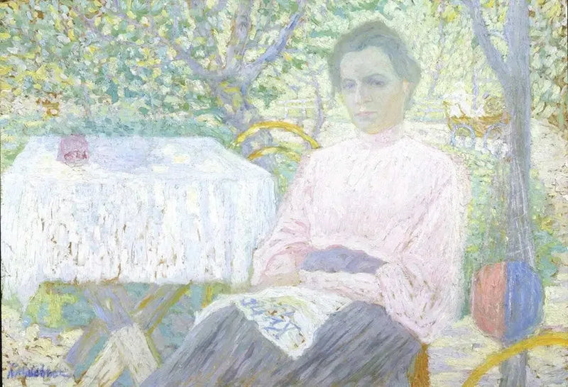 Kvinne som leser en avis - Kazimir Malevich