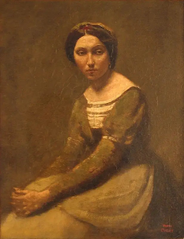 Kvinne mediterende - Jean-Baptiste Camille Corot