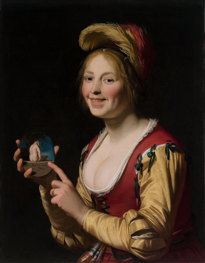 Kvinne som viser et obskønt objekt - Gerrit van Honthorst
