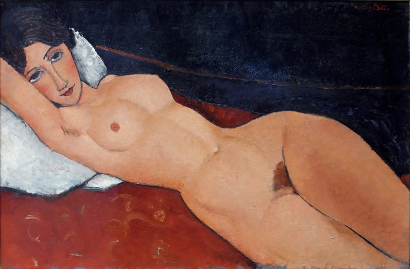 Naken kvinne liggende på en pute - Amedeo Modigliani