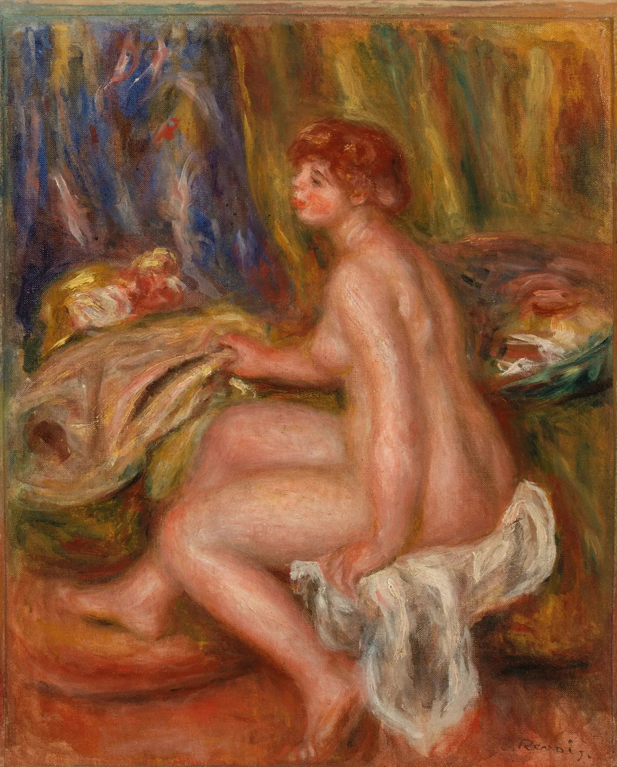 Naken kvinne som sitter, sett fra siden - Pierre-Auguste Renoir
