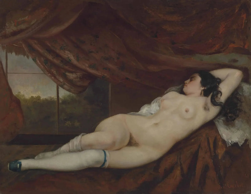 Naken kvinne liggende - Gustave Courbet