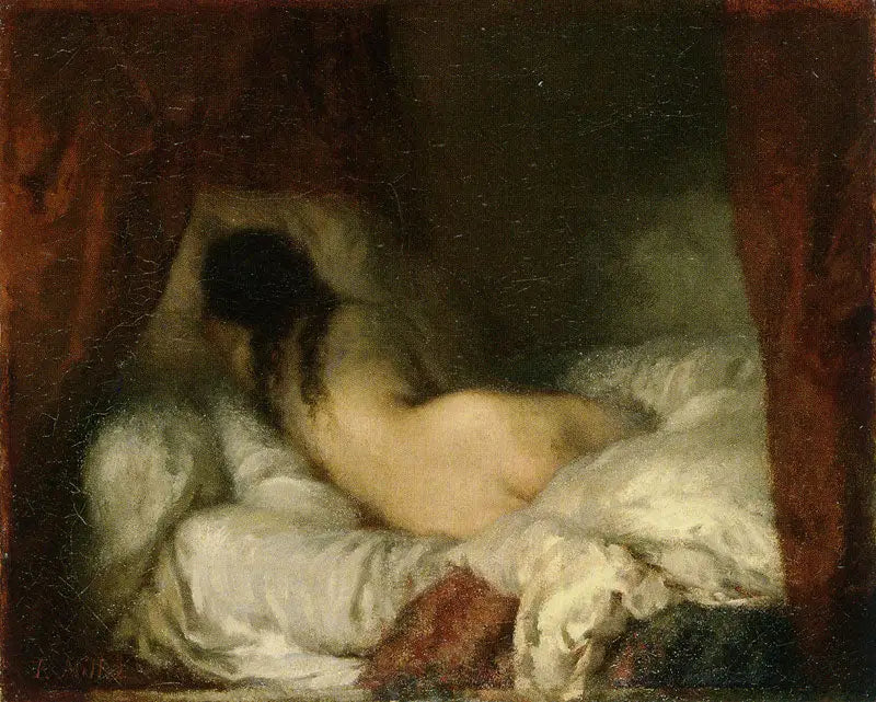 Naken kvinne som ligger - Jean-François Millet