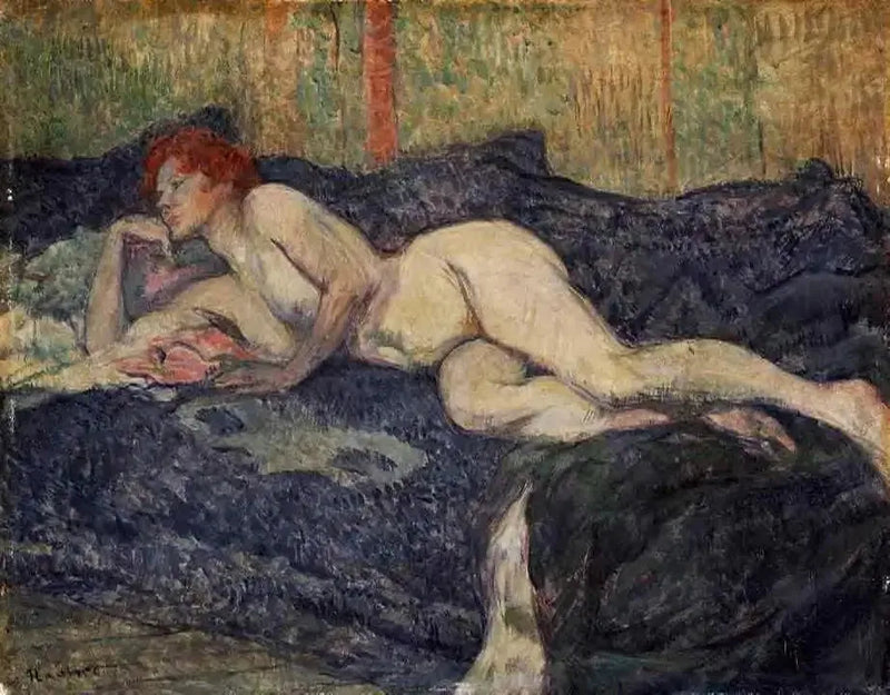 Naken kvinne liggende på en sofa - Henri de Toulouse-Lautrec