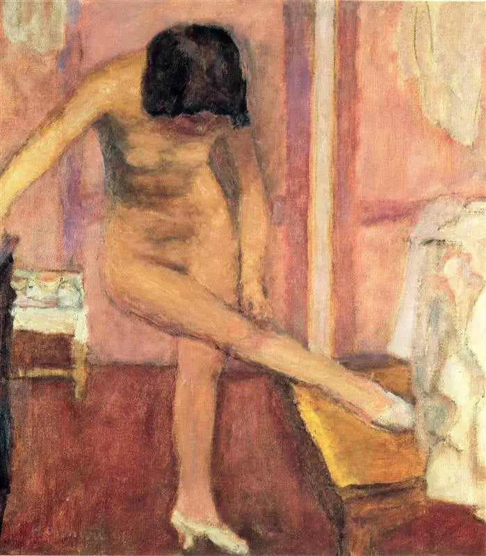 Naken kvinne som bøyer seg - Pierre Bonnard