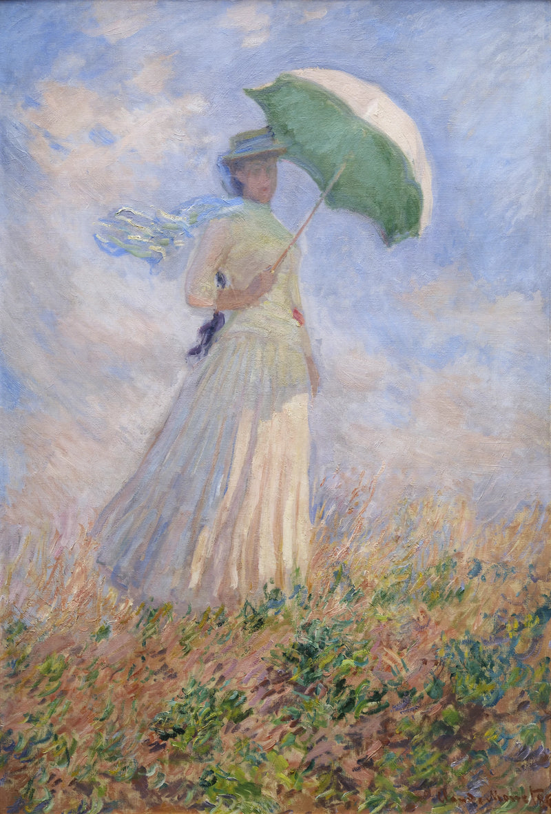 Kvinne med paraply vendt mot høyre W1076 - Claude Monet