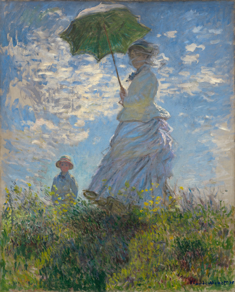 Kvinnen med paraplyen, Madame Monet og sønnen W381 - Claude Monet