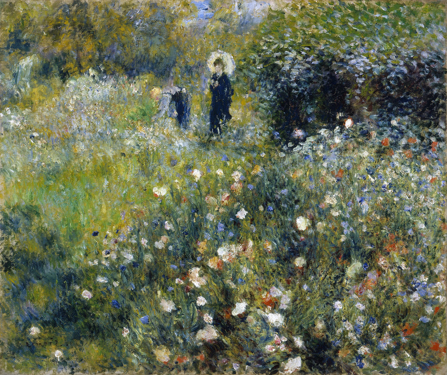 Kvinne med parasoll i en hage - Pierre-Auguste Renoir