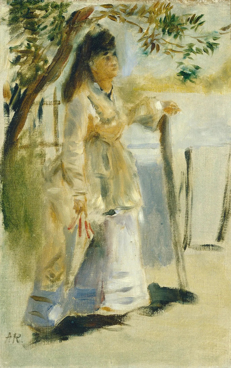 Kvinne ved et gjerde - Pierre-Auguste Renoir