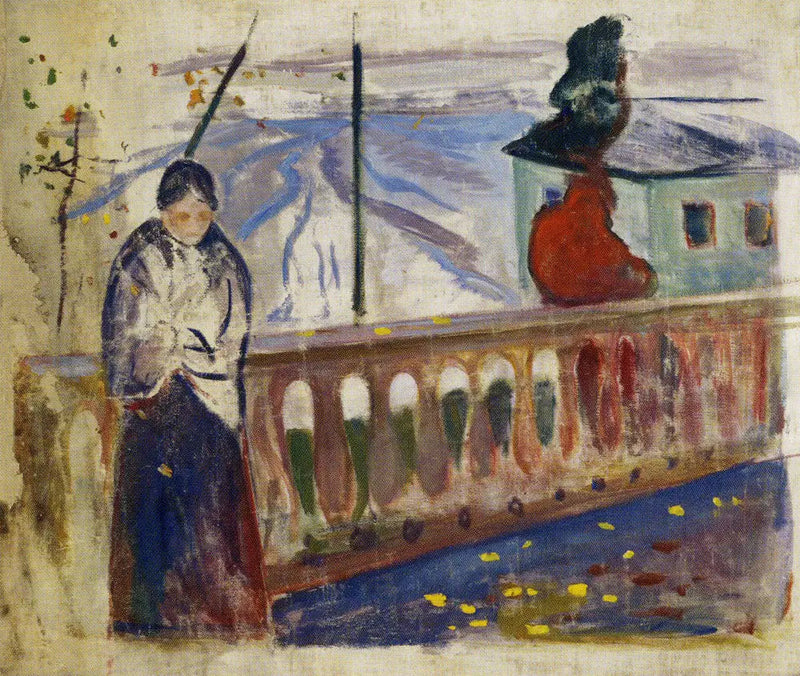 Kvinne ved rekkverket - Edvard Munch