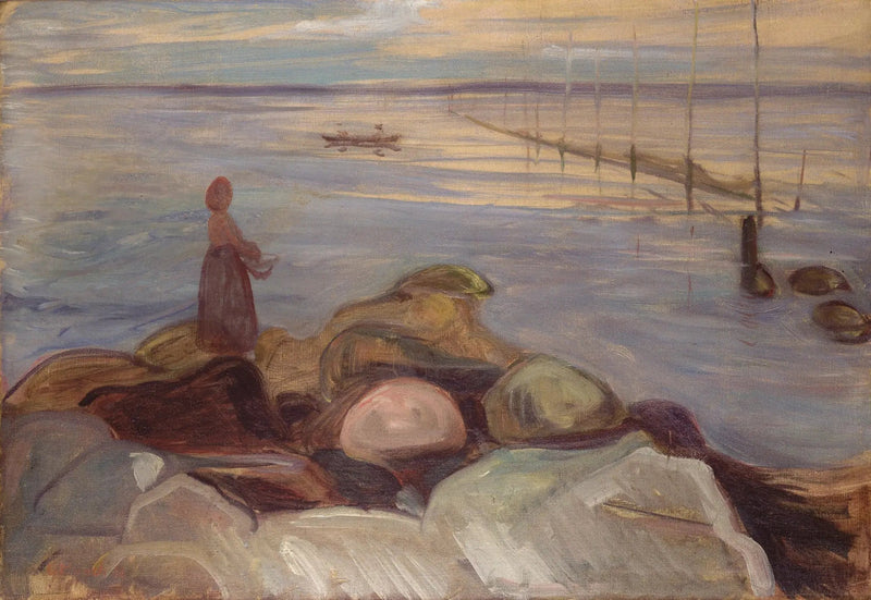 Kvinne nær havet i Åsgardstrand - Edvard Munch
