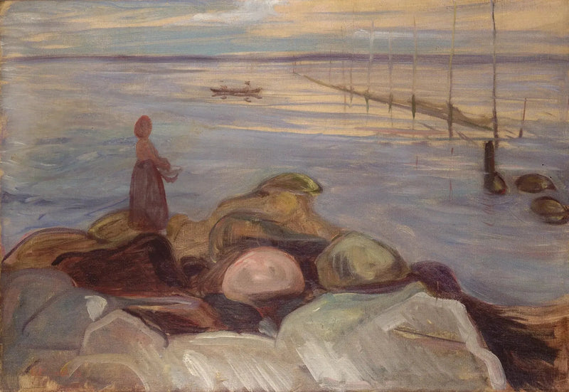 Kvinne nær havet i Åsgardstrand - Edvard Munch