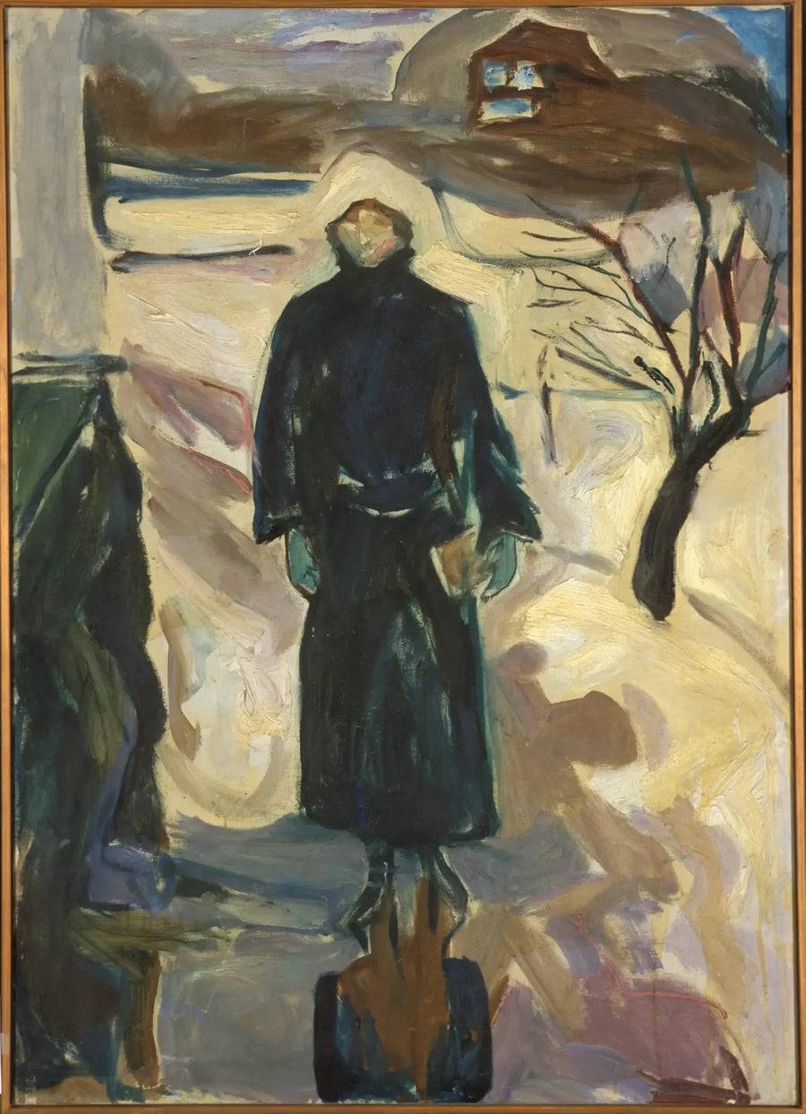 Kvinne nær husets hjørne - Edvard Munch
