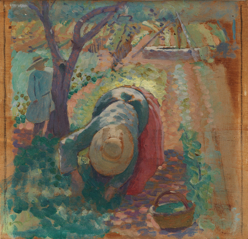Kvinne som høster grønnsaker - Henri-Edmond Cross