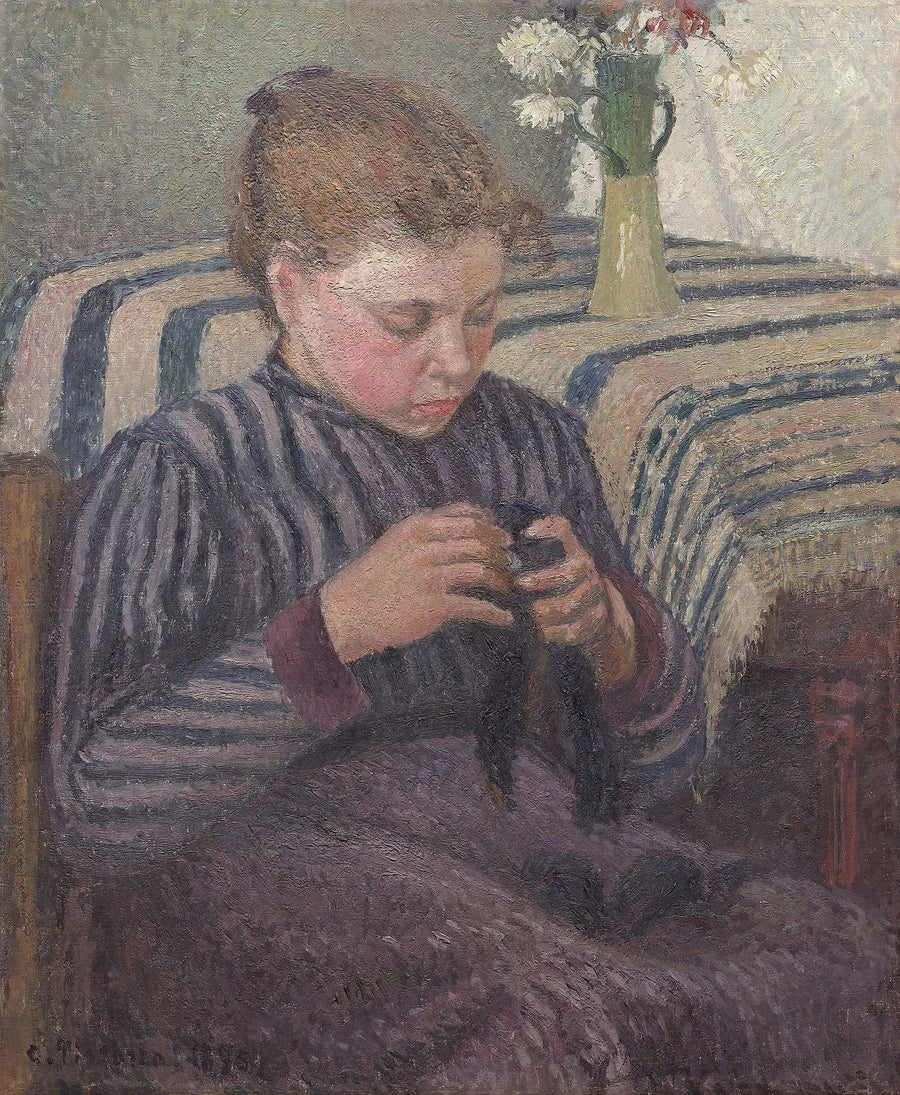 Kvinne som reparerer - Camille Pissarro