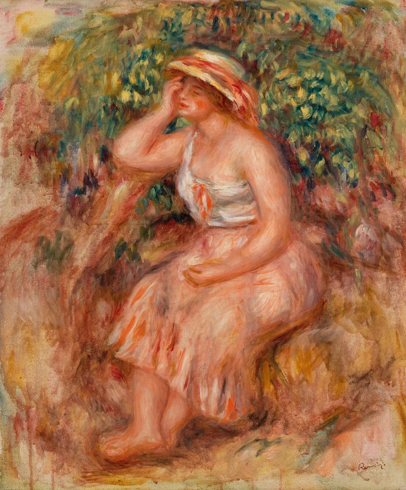 Drømmende kvinne (Drømmer) - Pierre-Auguste Renoir