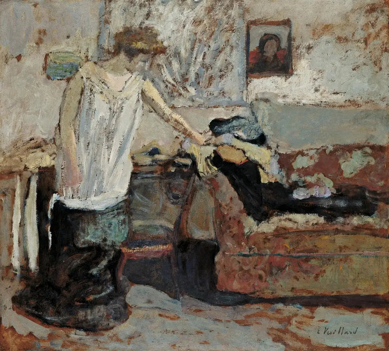 Kvinne som kler av seg - Édouard Vuillard