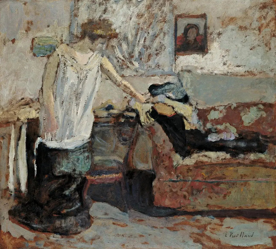 Kvinne som kler av seg - Édouard Vuillard