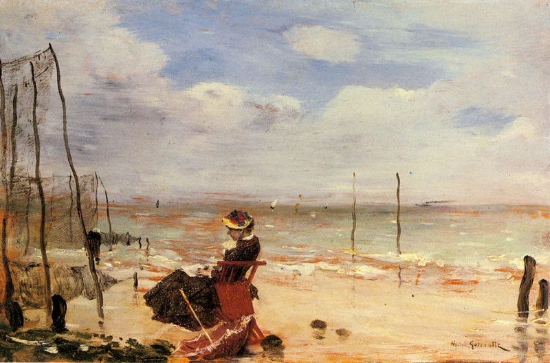 Kvinne på stranden - Norbert Gœneutte