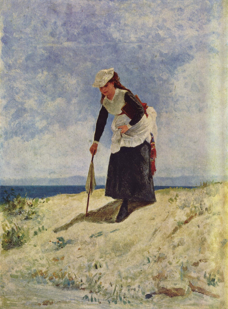 Kvinne på sanden - Giuseppe De Nittis