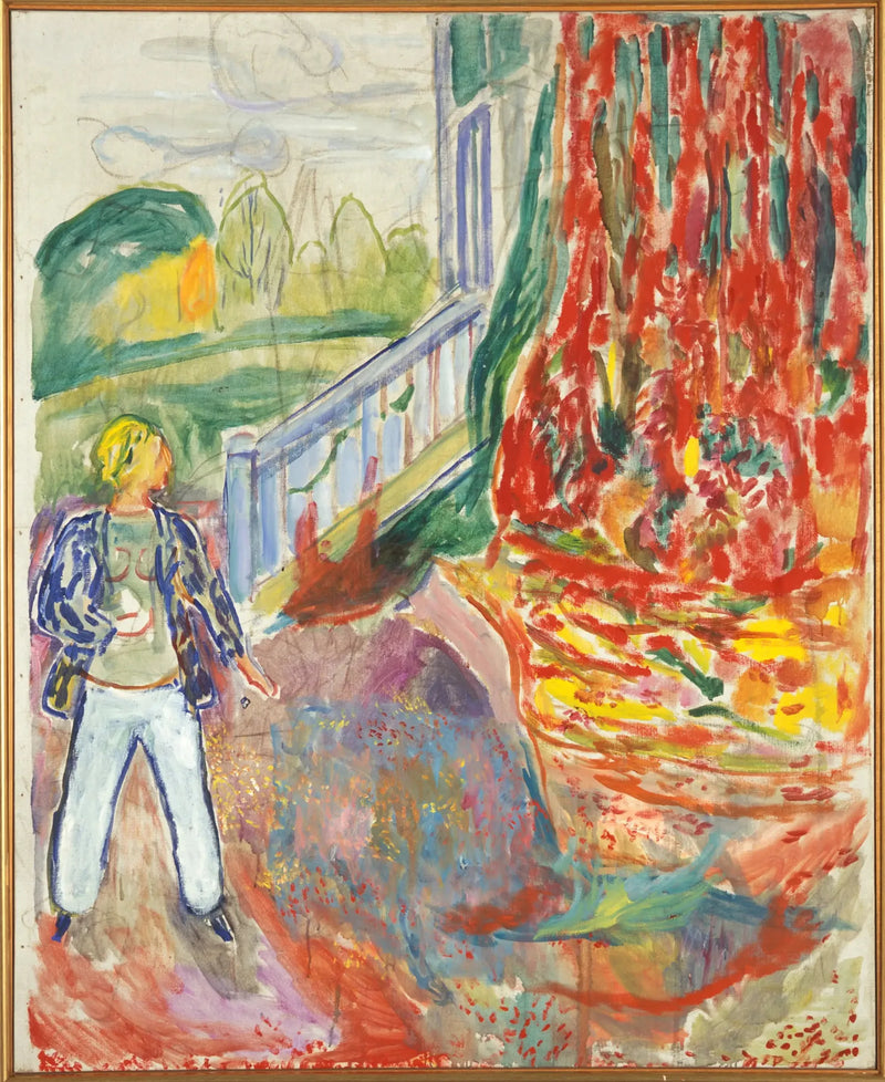 Kvinne på verandaen trappen - Edvard Munch