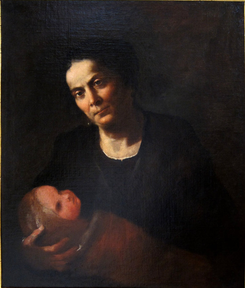Kvinne som holder et barn - Luca Giordano