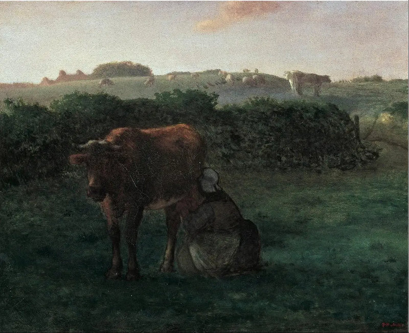 Kvinne som tegner en ku - Jean-François Millet