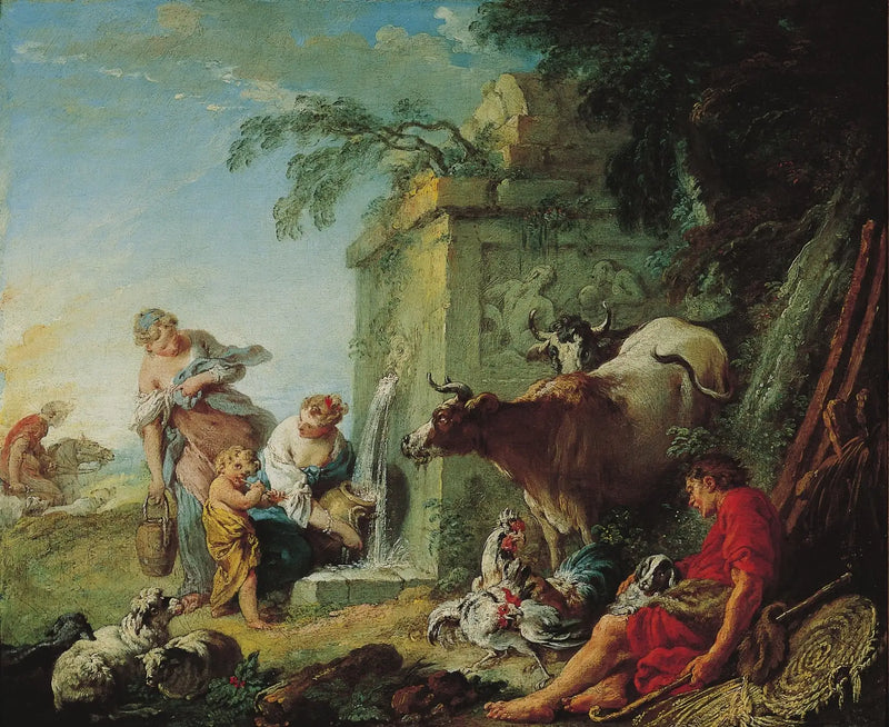 Kvinner ved fontenen - François Boucher