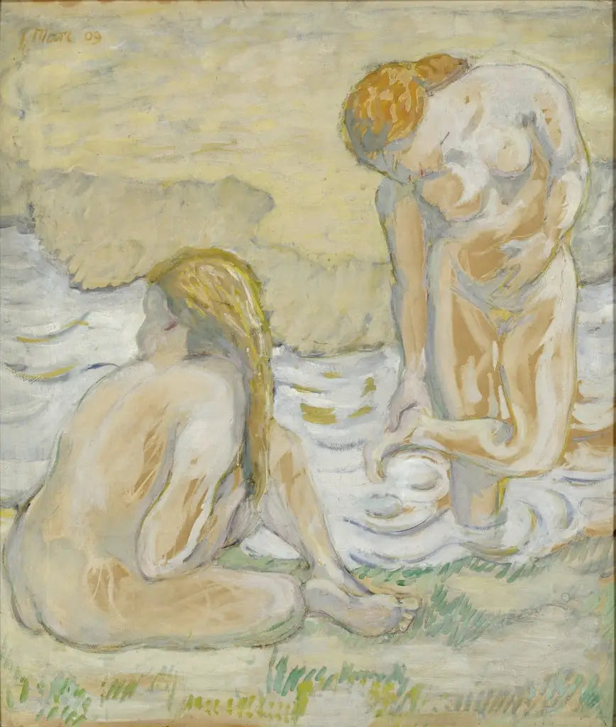 Kvinner i badet (Naken komposisjon II) - Franz Marc