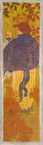 Kvinner i hagen: kvinne med kappe - Pierre Bonnard