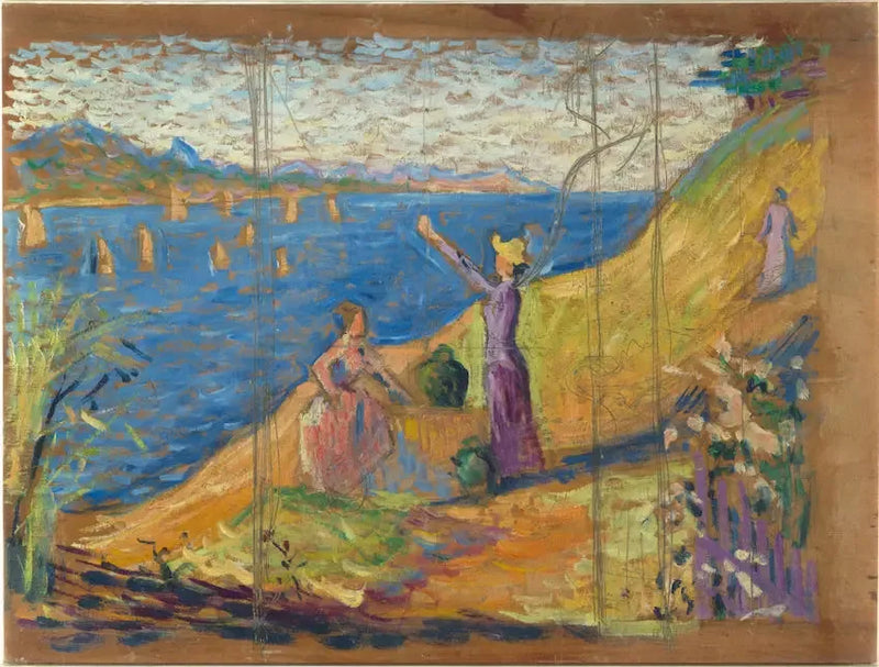 Kvinner ved brønnen. Skisse I - Paul Signac