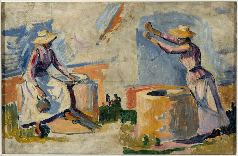 Kvinner ved brønnen. Skisse II - Paul Signac