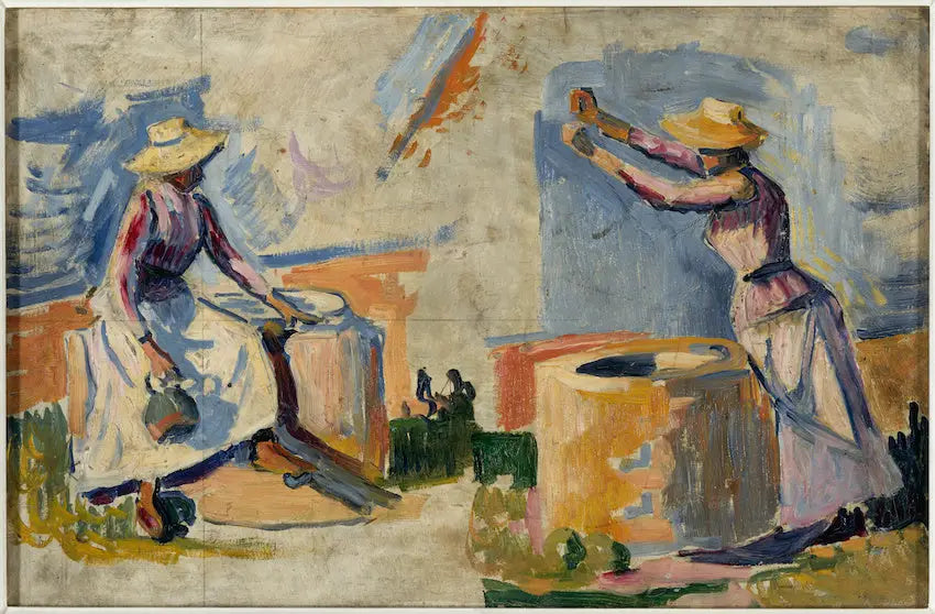Kvinner ved brønnen. Skisse II - Paul Signac