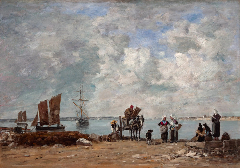 Fiskerkvinner ved havet - Eugène Boudin