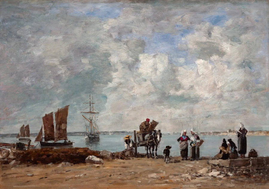 Fiskerkvinner ved havet - Eugène Boudin