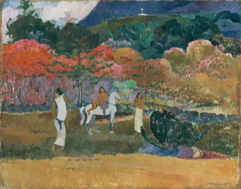 Kvinner og hvit hest - Paul Gauguin