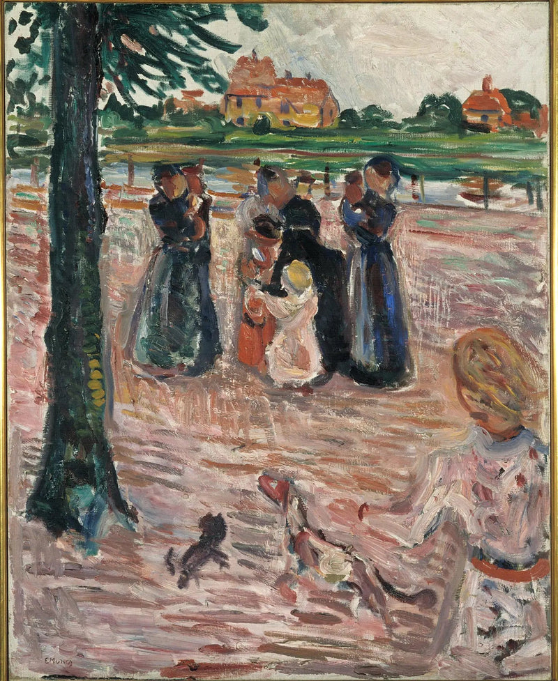 Kvinner og Barn i Warnemünde - Edvard Munch