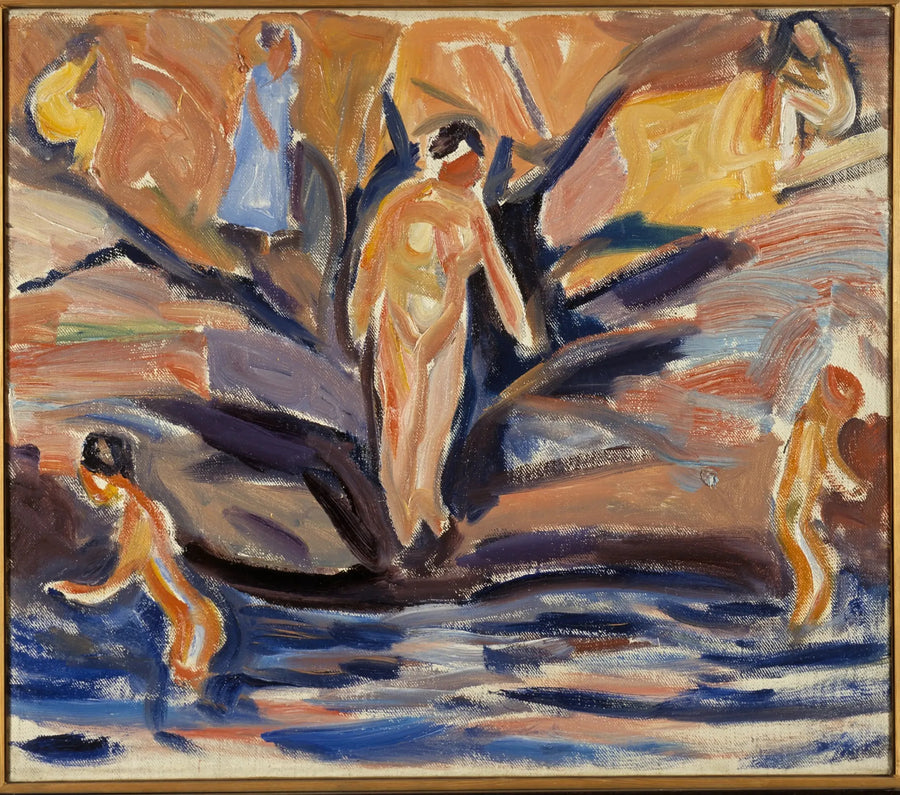 Kvinner og barn som bader - Edvard Munch