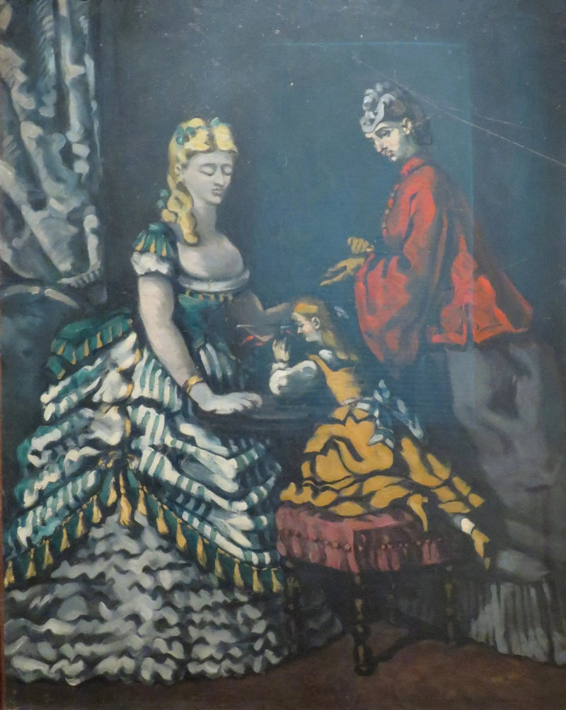 Kvinner og jente i et interiør - Paul Cézanne