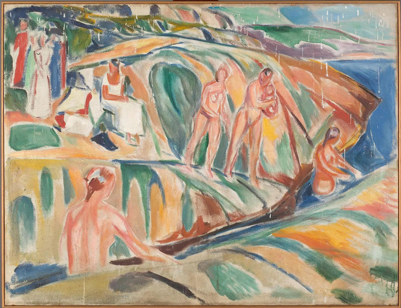 Kvinner som soler seg på steinene - Edvard Munch
