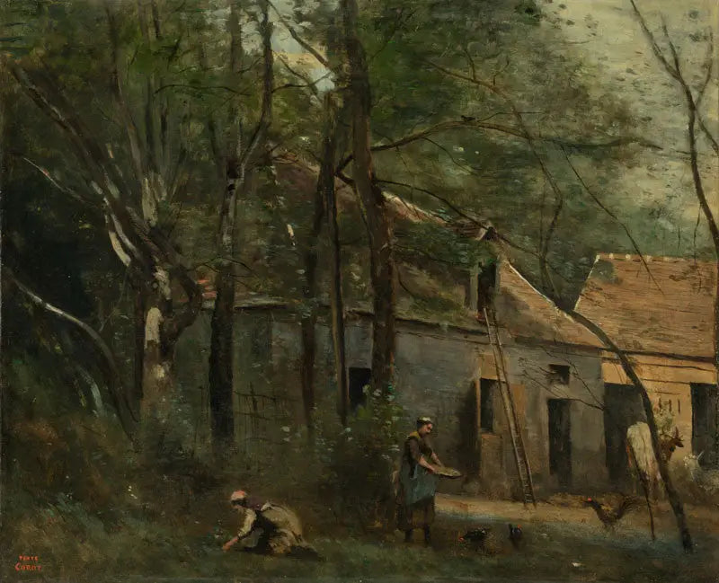 Ferme dans la forêt - Jean-Baptiste Camille Corot - Alpha Reproduction