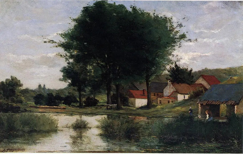 Gård nær en dam, eller Høstlandskap - Paul Gauguin