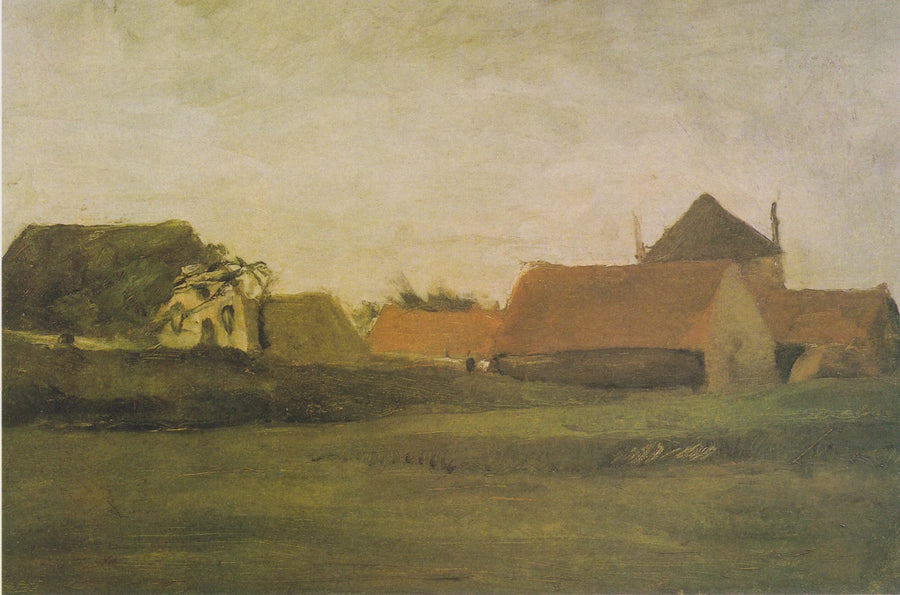 Gårder i Loosduinen nær Haag ved skumring - Vincent van Gogh