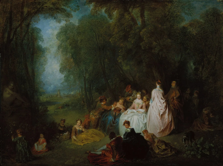 Festlig utendørsfest - Antoine Watteau