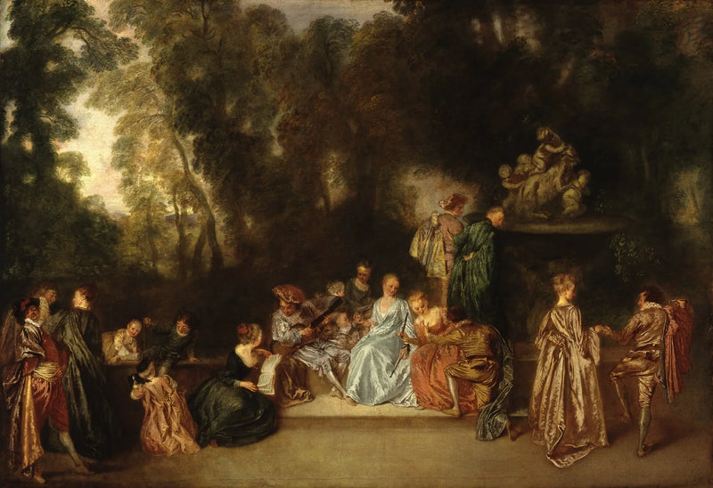Utendørs fest - Antoine Watteau