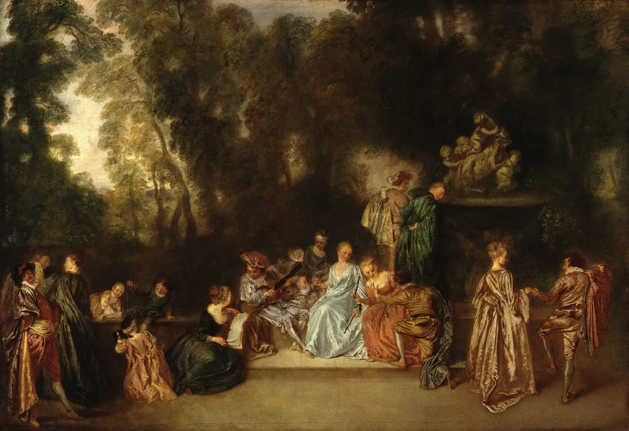 Utendørs fest - Antoine Watteau