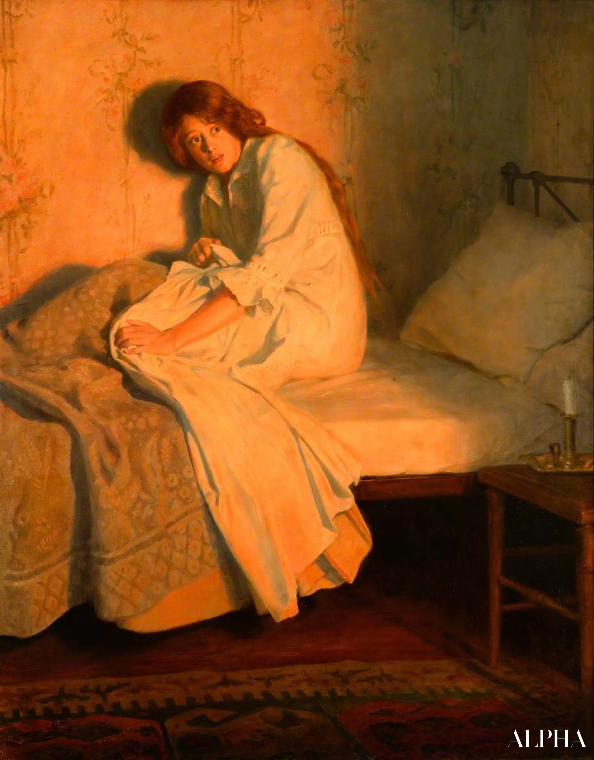 Reproduction du tableau « Feu - John Collier » par Alpha Reproduction en peinture à l’huile